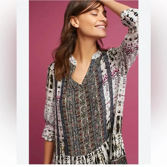 Anthropologie Tiny petites Mollie tunic boho dress size small petite - Picture 4 of 11